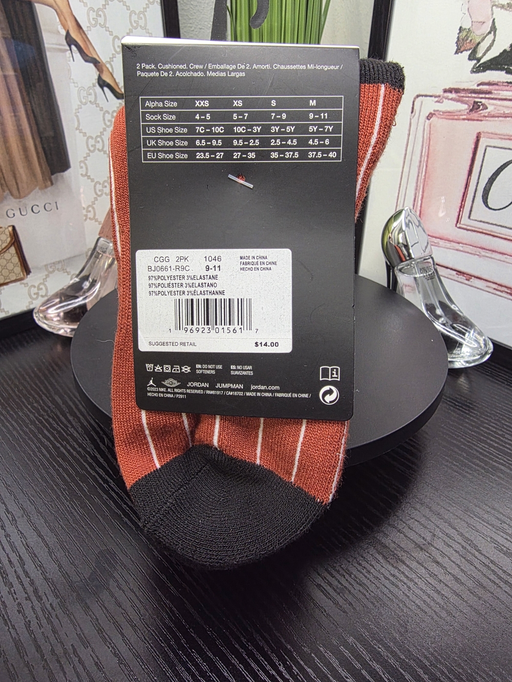 Jordan Kids Logo Crew Socks - 2 Pair - Picture 3 of 4